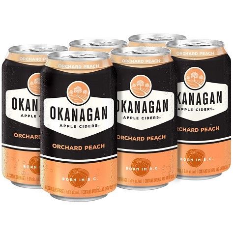 okanagan peach cider 355 ml - 6 cans airdrie liquor delivery