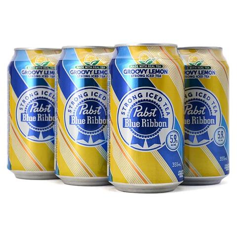 pabst blue ribbon strong soda iced tea 355 ml - 6 cans airdrie liquor delivery
