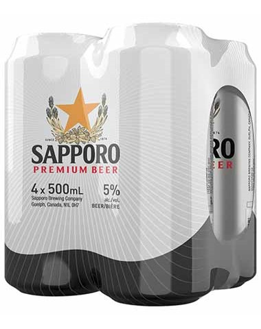 sapporo 500 ml - 4 cans airdrie liquor delivery