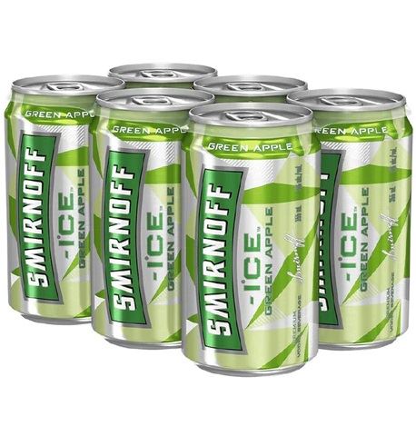  smirnoff ice green apple 355 ml - 6 cans airdrie liquor delivery 