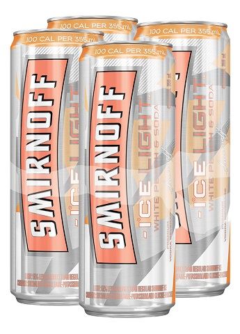 smirnoff ice light white peach & soda 355 ml - 4 cans airdrie liquor delivery