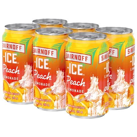 smirnoff ice peach lemonade 355 ml - 6 cans airdrie liquor delivery