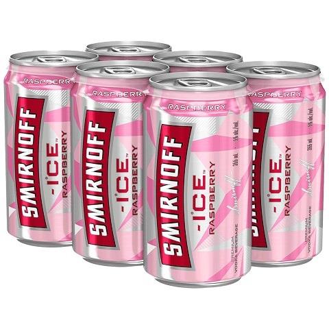 smirnoff ice raspberry 355 ml - 6 cans airdrie liquor delivery