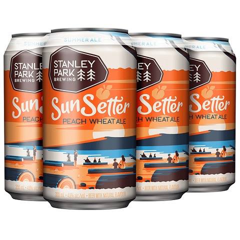 stanley park sunsetter peach wheat ale 355 ml - 6 cans airdrie liquor delivery