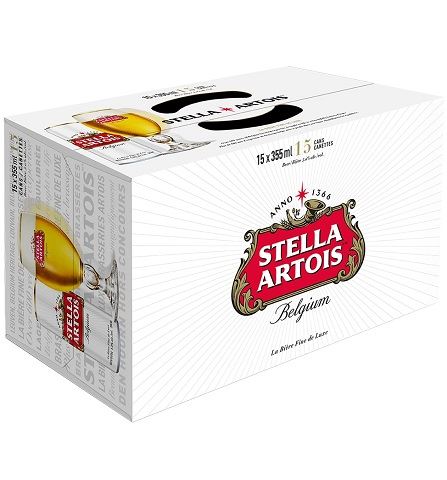 stella artois 355 ml - 15 cans airdrie liquor delivery