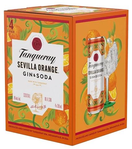 tanqueray orange gin & soda 355 ml - 4 cans airdrie liquor delivery