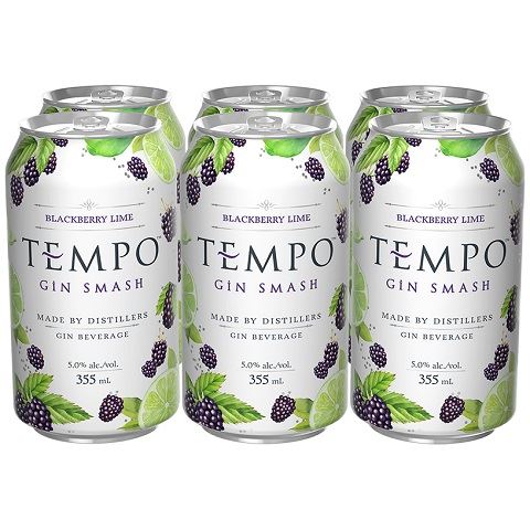 tempo gin smash blackberry lime 355 ml - 6 cans airdrie liquor delivery