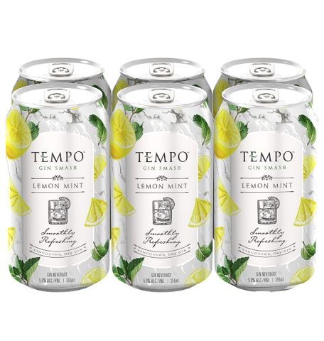 tempo gin smash lemon mint 355 ml - 6 cans airdrie liquor delivery