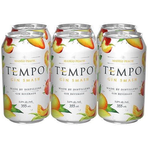 tempo gin smash mango peach 355 ml - 6 cans airdrie liquor delivery