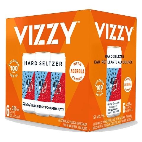 vizzy hard seltzer blueberry pomegranate 355 ml - 6 cans airdrie liquor delivery
