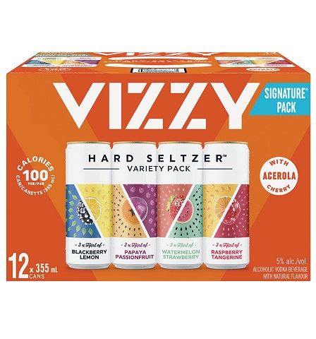 vizzy hard seltzer signature variety pack 355 ml - 12 cans airdrie liquor delivery