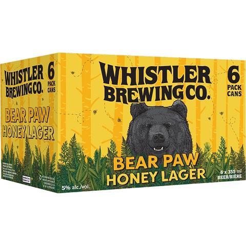 whistler bear paws honey lager 355 ml - 6 cans airdrie liquor delivery