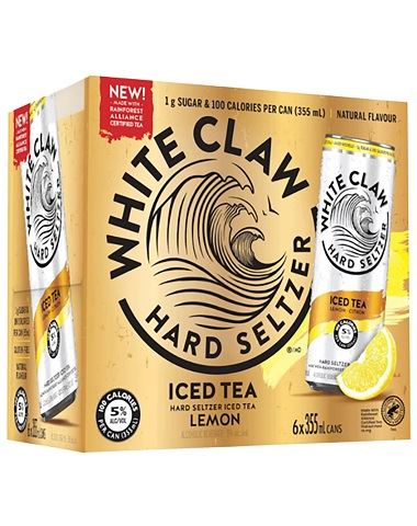 white claw iced tea lemon 355 ml - 6 cans airdrie liquor delivery