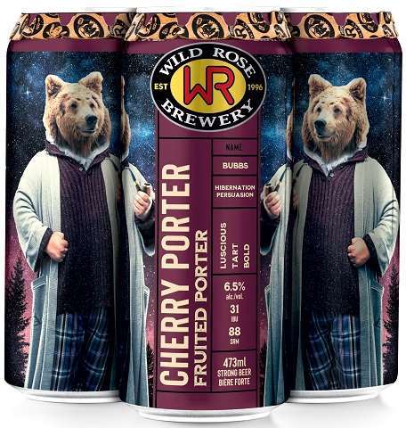  wild rose cherry porter 473 ml - 4 cans airdrie liquor delivery 